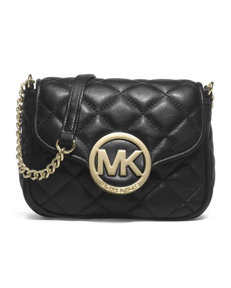 michael kors fulton quilted crossbody black|michael kors double zip crossbody.